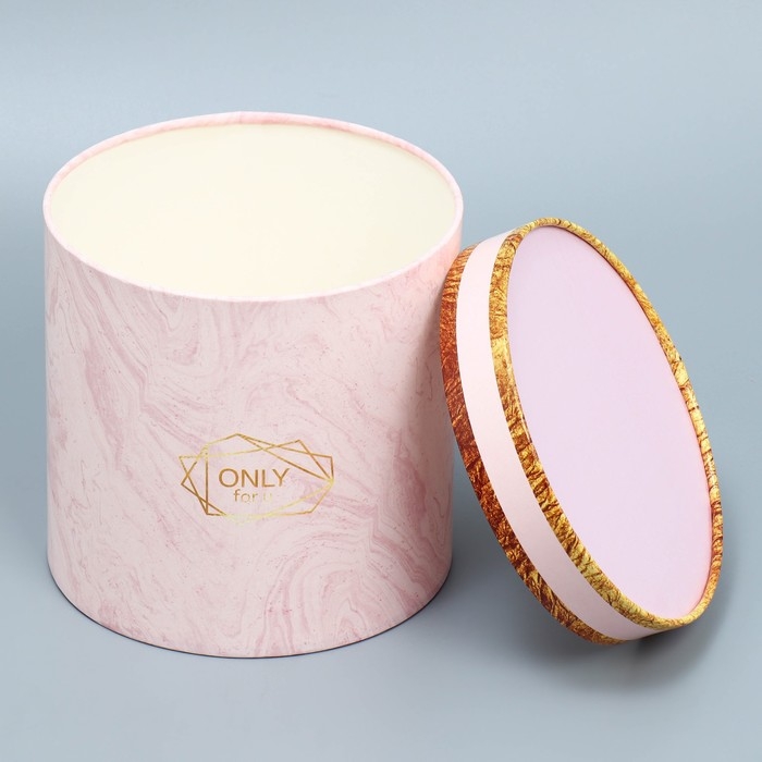 Набор шляпных коробок 3 в 1, упаковка подарочная, &laquo;Мрамор&raquo;, 13 х 13 - 18 х 18 см