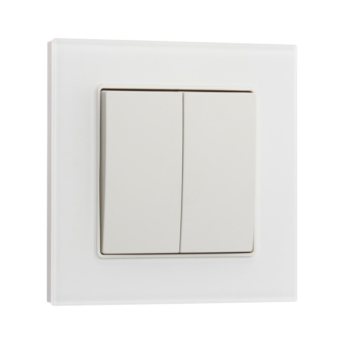 Выключатель TOT Matte Glass, 10 А, 2 кл., скрытый, стекло, белый Выключатель TOT Matte Glass, 10 А, 2 кл., скрытый, стекло, белый