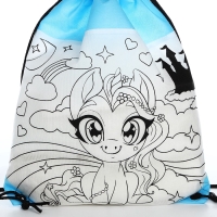 Мешок для обуви под раскраску &laquo;Пони&raquo; 34х40 см, спанбонд