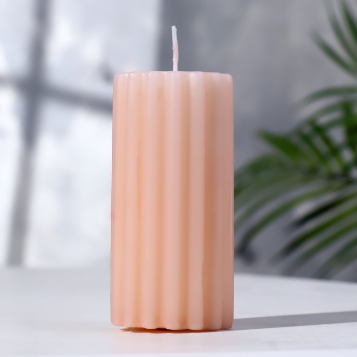 Свеча- цилиндр ароматическая Свеча- цилиндр ароматическая "Рельеф. Сандаловое дерево", 5х10 см