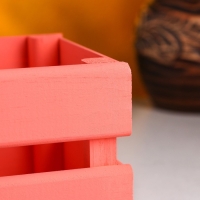 Кашпо деревянное 12&times;11&times;9 см "Однушка Лайт", двухреечное, розовый светлый Дарим Красиво