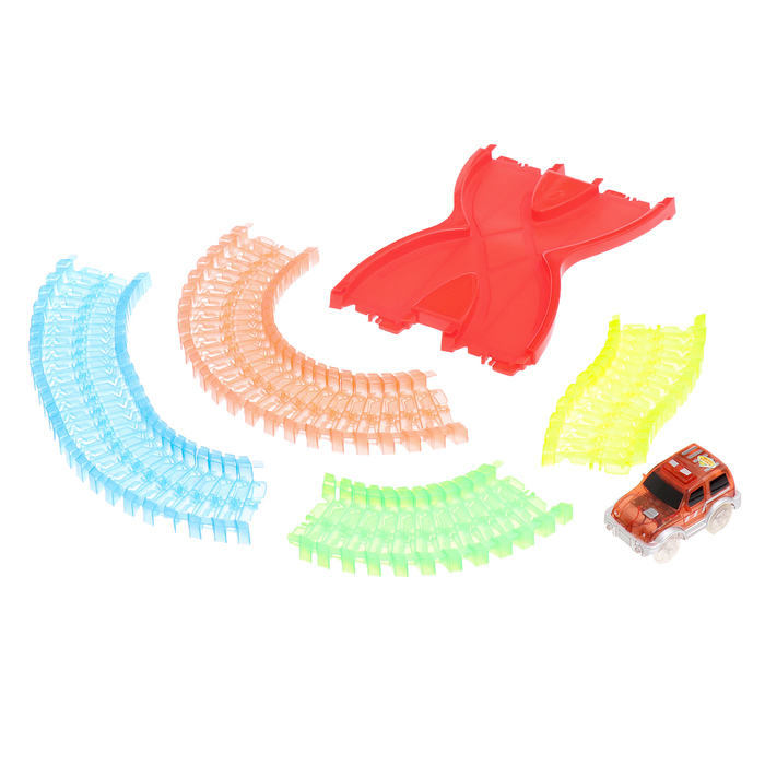 Автотрек &laquo;Магический Трек&raquo;, гибкий, светится в темноте, 98 деталей