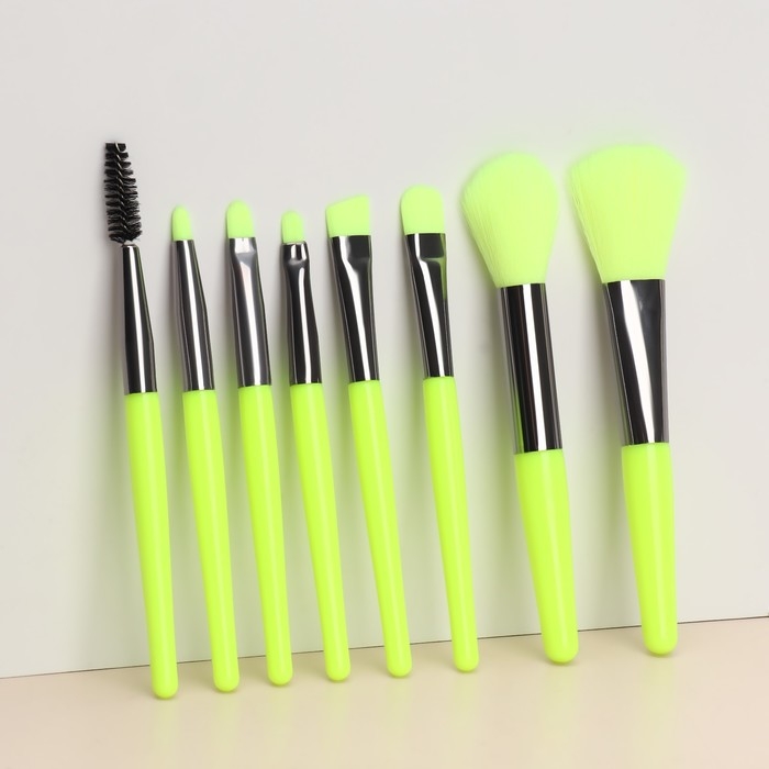 Набор кистей для макияжа &laquo;Bright&raquo;, 8 предметов, чехол, цвет МИКС