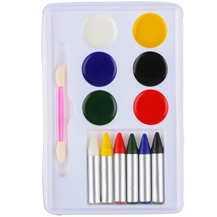 Грим для лица и тела, краски 6 цветов, карандаши 6 цветов, аппликатор, тату Грим для лица и тела, краски 6 цветов, карандаши 6 цветов, аппликатор, тату "Подружки", Сказочный патруль