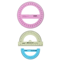 Набор транспортиров 3 штуки, Calligrata 180/360 градусов, 10/12/14 см, прозрачные, чертёжные, МИКС Набор транспортиров 3 штуки, Calligrata 180/360 градусов, 10/12/14 см, прозрачные, чертёжные, МИКС