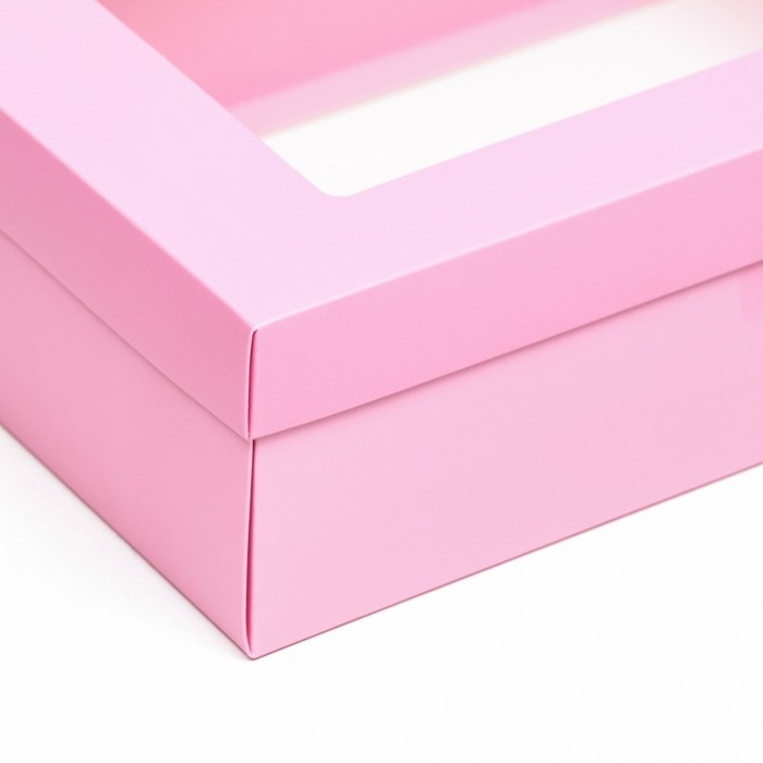 Коробка подарочная складная, упаковка, «Розовая», с окном 30 х 20 х 9 см Коробка подарочная складная, упаковка, «Розовая», с окном 30 х 20 х 9 см