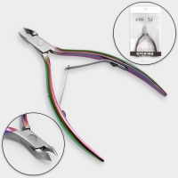 Кусачки маникюрные для кутикулы, изогнутое лезвие, двойная пружина, 10,5 см, длина лезвия - 5 мм, цвет хамелеон Кусачки маникюрные для кутикулы, изогнутое лезвие, двойная пружина, 10,5 см, длина лезвия - 5 мм, цвет хамелеон