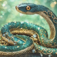 Новогодняя декупажная карта "Драгоценная змея", плотность 45 г/м2, формат А4 Новогодняя декупажная карта "Драгоценная змея", плотность 45 г/м2, формат А4