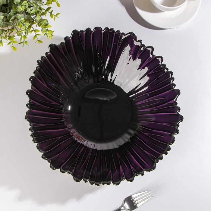 Салатник стеклянный &laquo;Аметист&raquo;, 2,3 л, d=30 см, цвет фиолетовый