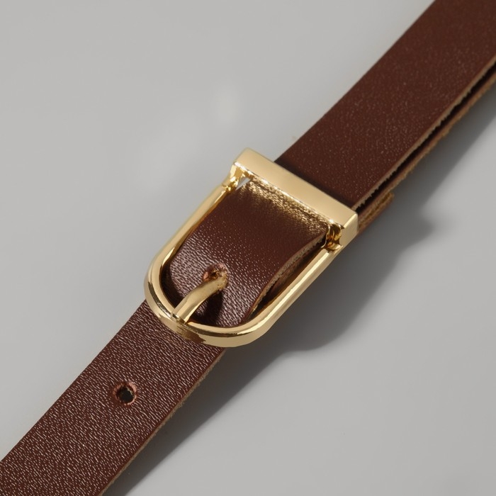 Ручка для сумки из натуральной кожи, регулируемая, с карабинами, 60 &plusmn; 2 см &times; 1,2 см, цвет коричневый/золотой