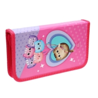 Пенал 1 секция, 115 х 205 мм, с наполнением 16 предметов, Calligrata "Зайка" ламинированный картон, 30П26/set Пенал 1 секция, 115 х 205 мм, с наполнением 16 предметов, Calligrata "Зайка" ламинированный картон, 30П26/set