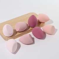 Спонжи для макияжа, набор - 8 шт, увеличиваются при намокании, цвет розовый