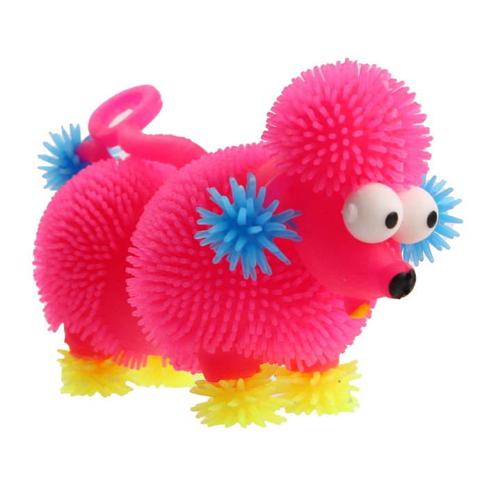 Мяч детский резиновый ёжка световой &laquo;Пудель&raquo;, цвета МИКС , в шоубоксе