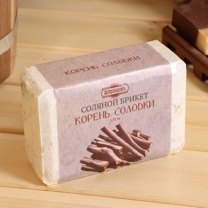 Соляной брикет Соляной брикет "Корень солодки" 1,35 кг Добропаровъ