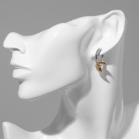 Серьги со съёмным элементом &laquo;Трансформер&raquo; луна, цвет серебро с золотом