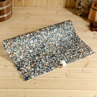 Лежак для бани с принтом "Галька" 150х50 см Лежак для бани с принтом "Галька" 150х50 см