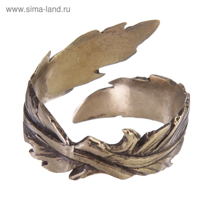 Кольцо-амулет &laquo;Перо удачи&raquo;, литой, латунь, D=17-21 мм