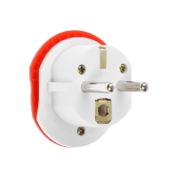 Переходник универсальный 16А, с з/к, 220 В, красный, заподлицо в розетку Переходник универсальный 16А, с з/к, 220 В, красный, заподлицо в розетку
