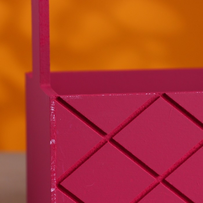 Кашпо деревянное "Эллада большая, сетка", с ручкой,  25&times;12,5&times;10(25) см Бордо