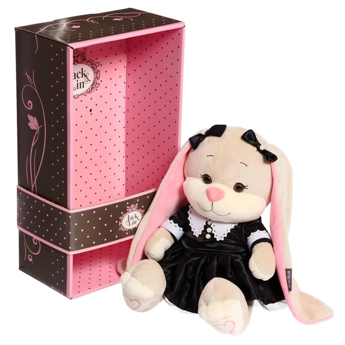 Мягкая игрушка &laquo;Зайка Лин&raquo;, в модном чёрном платье с белым воротничком&raquo;, 25 см