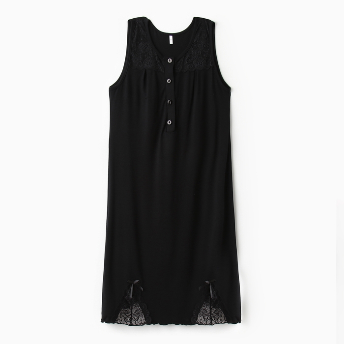 Ночная сорочка женская &laquo;Очарование&raquo;, цвет чёрный, размер 46