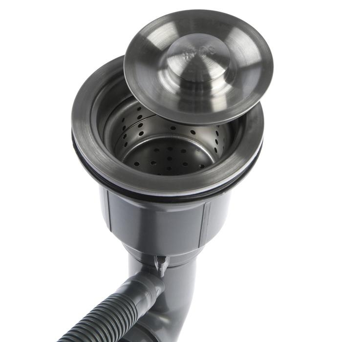 Мойка кухонная AFLORN AF95043F, врезная, S=3,0 и 0,8 мм, 50х43х20 см, сифон, графит Мойка кухонная AFLORN AF95043F, врезная, S=3,0 и 0,8 мм, 50х43х20 см, сифон, графит