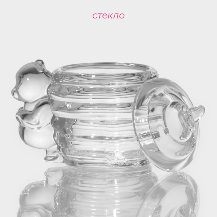 Баночка стеклянная для мёда и варенья &laquo;Медвежонок&raquo;, 200 мл, 11,5&times;9,3 см