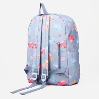 Рюкзак школьный из текстиля на молнии, наружный карман, цвет серый