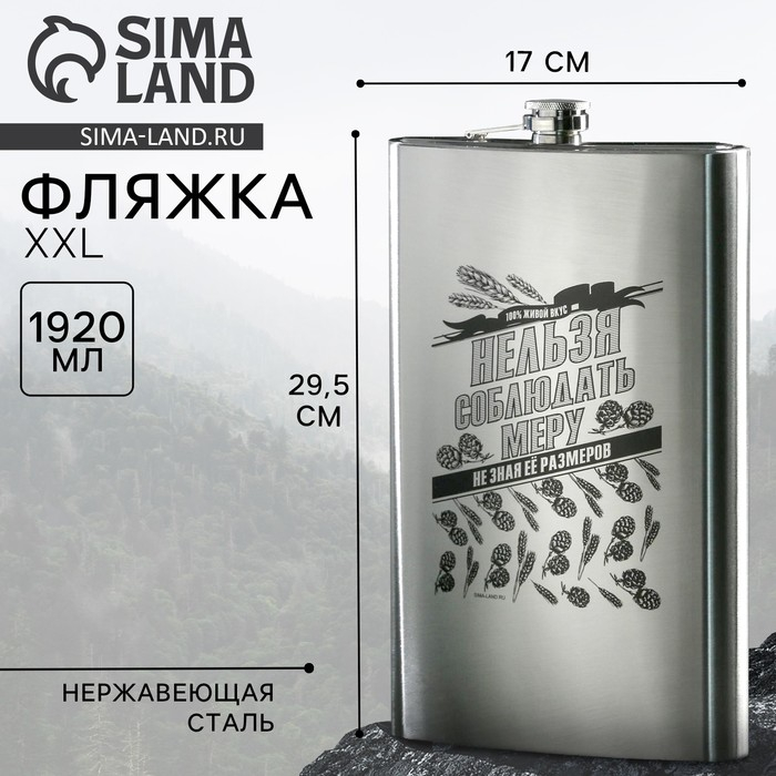Фляга &laquo;Нельзя соблюдать меру&raquo;, 1920 мл