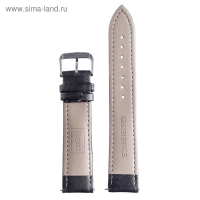 Ремешок для часов "Соломон", 18 мм, натуральная кожа, l-20 см, черный с тиснением Ремешок для часов "Соломон", 18 мм, натуральная кожа, l-20 см, черный с тиснением