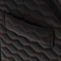 Органайзер кофр в багажник автомобиля LION, экокожа, соты, 50&times;30&times;30 см, черно-красный