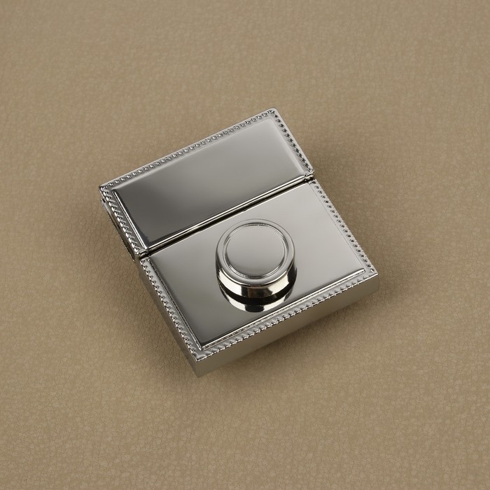 Застёжка для сумки, 4,3 &times; 4,7 см, цвет серебряный