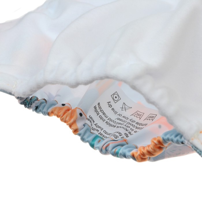 Многоразовый подгузник &laquo;Лисички&raquo;, 3-15 кг, цвет голубой, оранжевый, Крошка Я