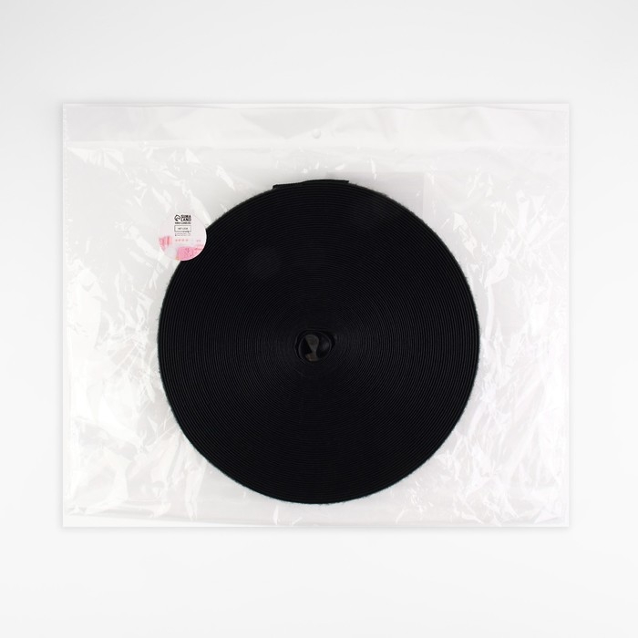 Липучка &laquo;Петля&raquo;, 20 мм &times; 25 &plusmn; 1 м, цвет чёрный