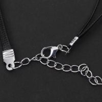 Чокер &laquo;Двойной&raquo; с нитью, бабочка, цветной в серебре, L=36 см