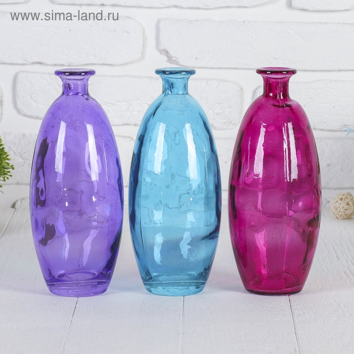 Ваза "Карнавал" микс прозрачная (d=1,6см) 9х21,5см