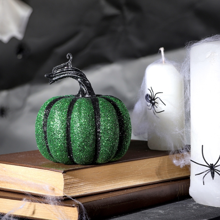 Декор Декор "Тыква" в зелёном цвете 9.5х9.5х12 см