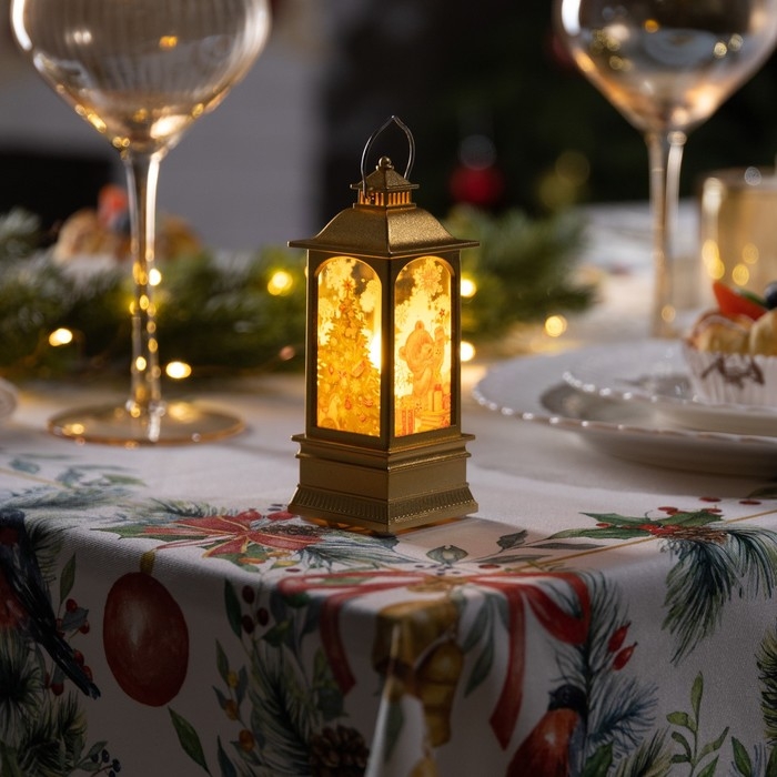 Светодиодная фигура &laquo;Золотистый фонарь с медвежонком&raquo; 5 &times; 12 &times; 5 см, пластик, батарейки AG13х3 (в комплекте), свечение тёплое белое