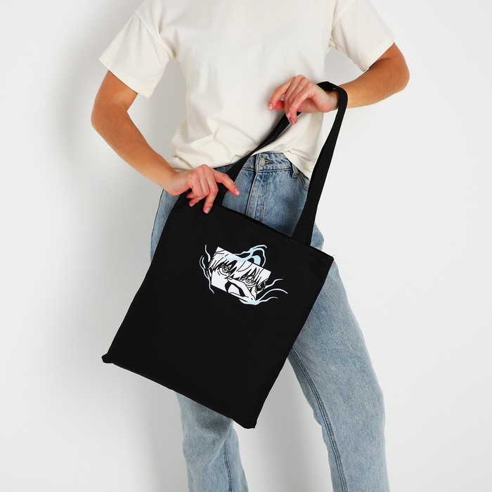 Шопер &laquo;Аниме&raquo; 35х0.5х40 см, отд без молнии, без подклада, чёрный