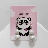 Серьги с жемчугом «Шарик двойной» sweet love, цвет белый в серебре Серьги с жемчугом «Шарик двойной» sweet love, цвет белый в серебре