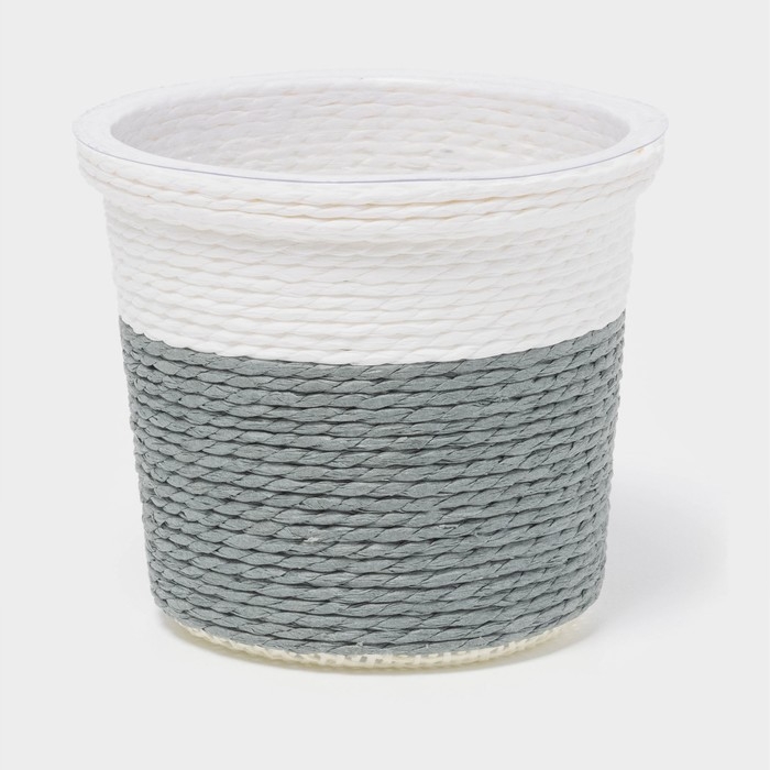 Кашпо для цветов плетёное &laquo;Бантик&raquo; 10,5&times;10,5&times;9 см, цвет МИКС