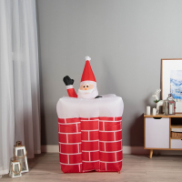 Надувная фигура "Дед Мороз" вылезает из трубы, 150 см Надувная фигура "Дед Мороз" вылезает из трубы, 150 см