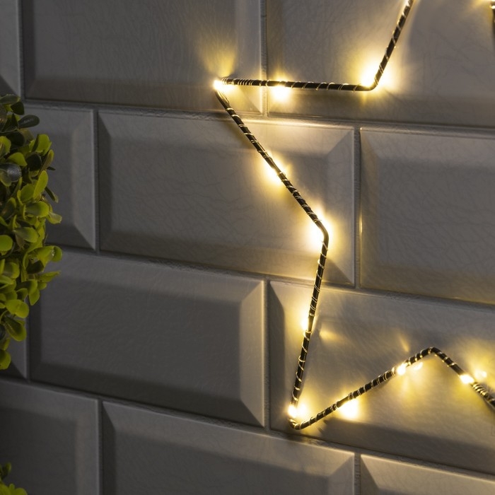 Светодиодная фигура &laquo;Звезда&raquo; 28 &times; 28 см, металл, батарейки ААх2 (не в комплекте), свечение тёплое белое