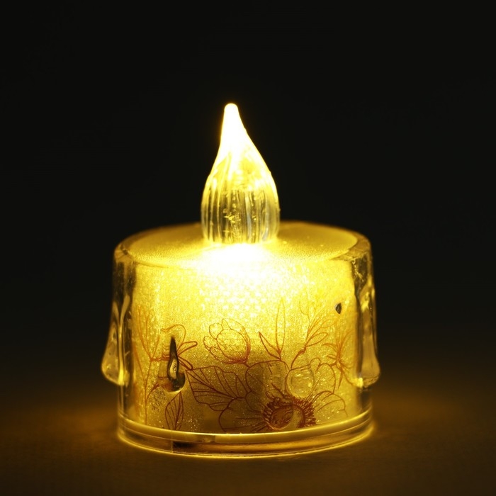 Свеча светодиодная с цветами, мод. СВ-23 «Цветы», 5 х 3,8 см. Свеча светодиодная с цветами, мод. СВ-23 «Цветы», 5 х 3,8 см.