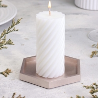 Подсвечник "Шестигранник. Мрамор" из гипса,9,7х11,3х1см,шампань Подсвечник "Шестигранник. Мрамор" из гипса,9,7х11,3х1см,шампань