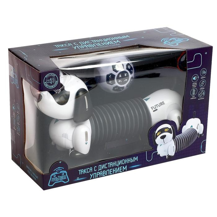 Робот собака &laquo;Такса&raquo; ZHORYA, на пульте управления, интерактивный: звук, свет, на аккумуляторе, на русском языке
