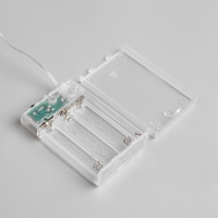 Гирлянда &laquo;Мишура&raquo; 5 м роса, IP20, серебристая нить, 100 LED, 2 режима, батарейки AAх3 (нет в комплекте), свечение тёплое белое