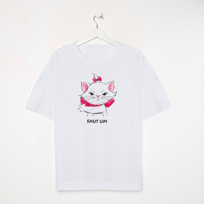 Футболка &laquo;Мари&raquo; Коты аристократы oversize, цвет белый