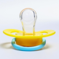 Соска - пустышка силиконовая ортодонтическая &laquo;ТРЕНД Песик&raquo;, от 0 мес., цвет желтый