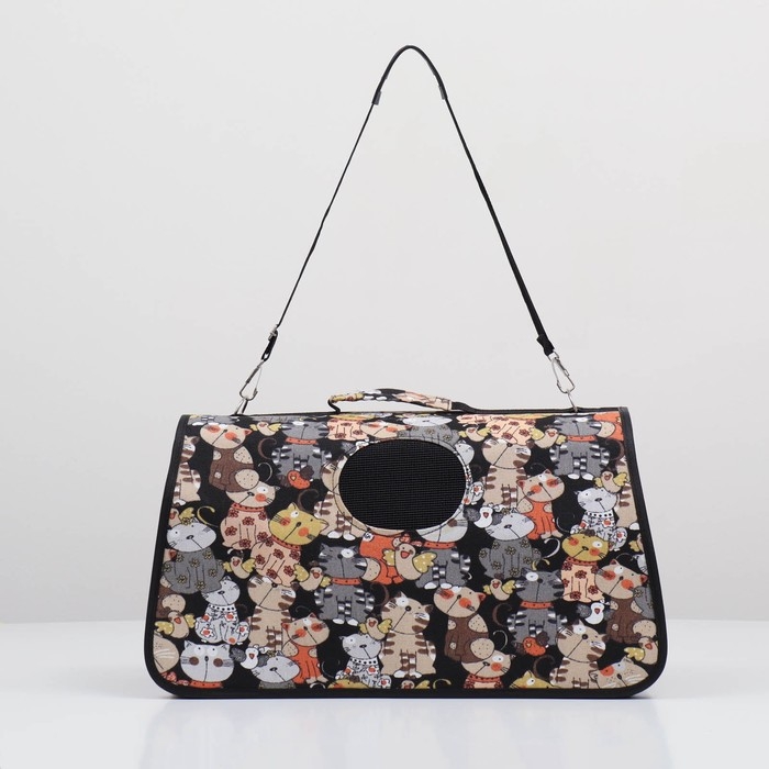 Сумка-переноска каркасная "Кошки", размер L, 53 х 21 х 29 см